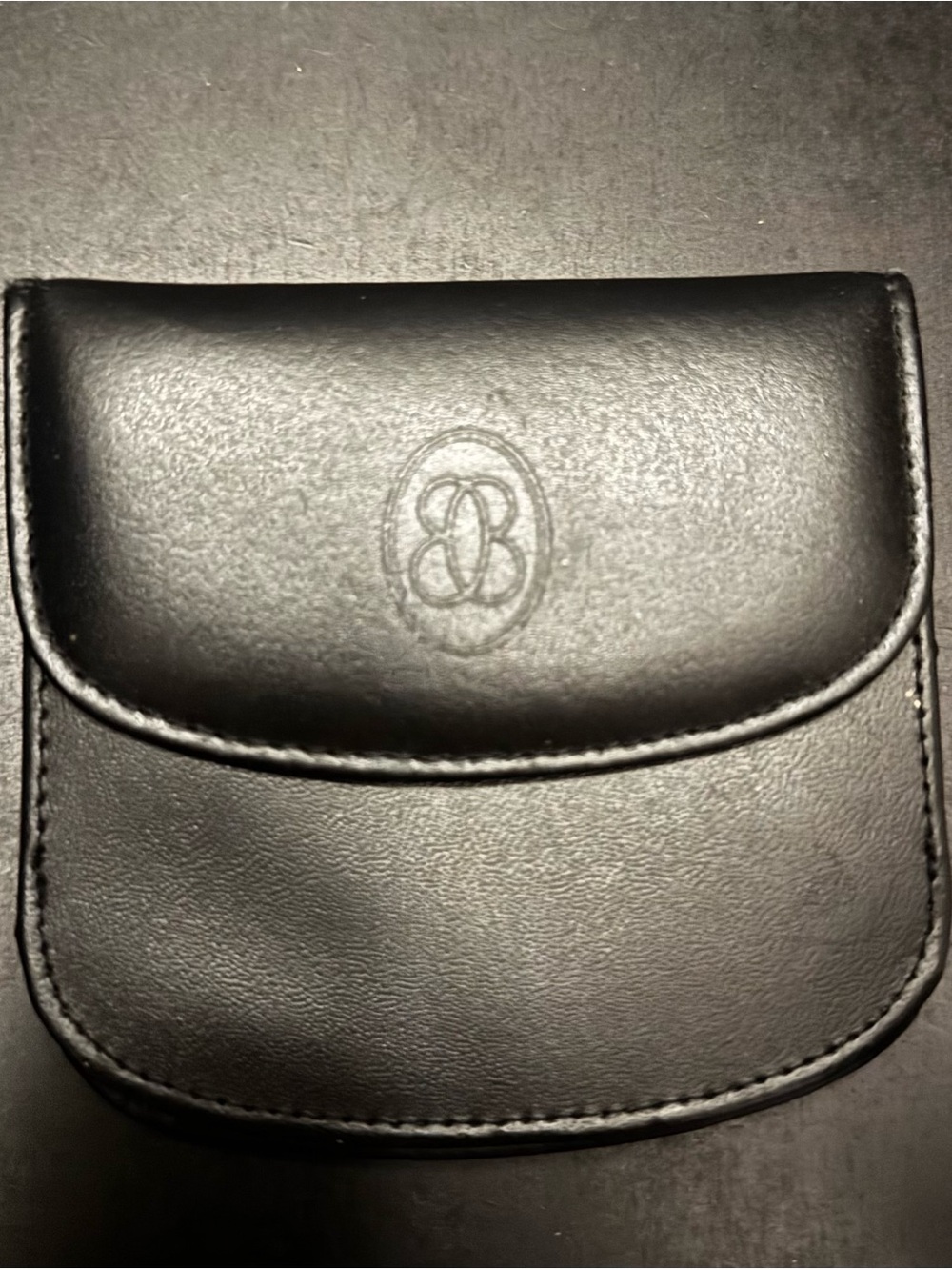 Buxton Black Leather Coin Pouch with Subtle Logo